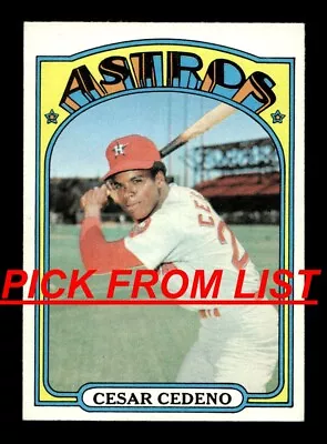 1972 Topps 2-257 EX/EX+ Pick From List All PICTURED • $0.99