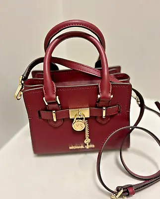 Michael Kors Hamilton XS MINI Satchel Shoulder Handbag Crossbody Bag Dark Cherry • $105