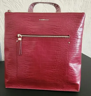 Womens Large  Fiorelli Back Pack Dark Red Croc New Unwanted Gift  • £25