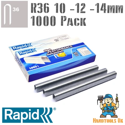 £11.98 • Buy Rapid R36 Cable Staples 1000 Pk For R36, Arrow T25, Rapesco CT60 - 10, 12, 14mm