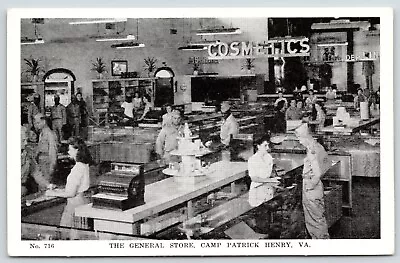 $9 • Buy Camp Patrick Henry VA~WWII Soldiers @ Cosmetic Counter~PX General Store~1940s