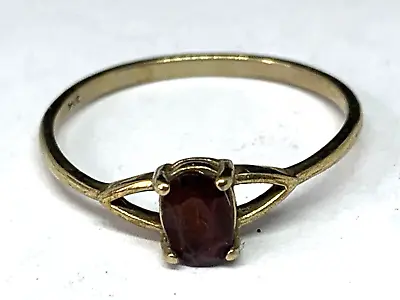 Vintage 9 Carat Gold Ring With A Red Garnett Stone Size Q/r • £60