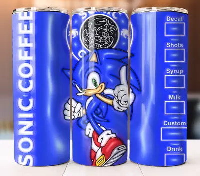 Sonic  Inflated  Coffee Tumbler 20 Oz Skinny Cup Mug Stainless Steel • $19.95