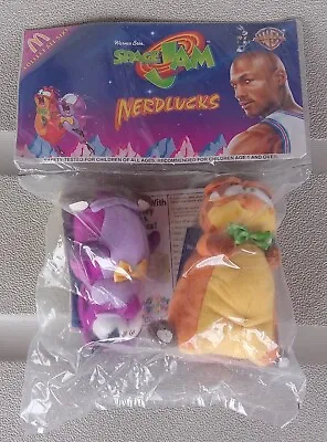 Vintage 1996 McDonalds Tune Squad Space Jam Nerdlucks Plush Aliens Sealed • $2.92