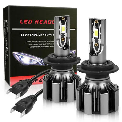 2x H7 LED Headlight Bulb Kit High Low Beam 120W 25000LM Super Bright 6000K White • $14.89