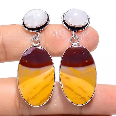 Mookaite Moonstone Gemstone 925 Silver Handmade Dangle Earrings 1.8  ARE-2568 • $7.99