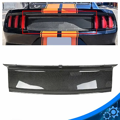 Carbon Fiber Pattern Trunk Panel Decklid Trim Cover For 2015-23 Ford Mustang GT • $50.20