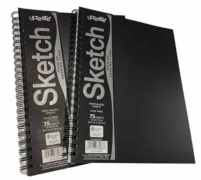 Lot Of 2: U Create Sketch Book Premium Drawing Paper 75 Sheets 12in X 9in (NEW) • $30