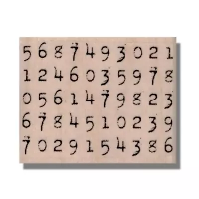 Wood Rubber Stamp Numbers Set Background Stamp Mixed Media Collage Element • $9.94