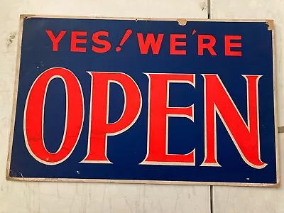 ORIGINAL VINTAGE OPEN/ CLOSED RETAIL SIGN 14x22” • $50