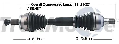 For Volvo XC90 2007-14 3.2L AWD Front Driver Left CV Axle Shaft SurTrack VO-8061 • $133