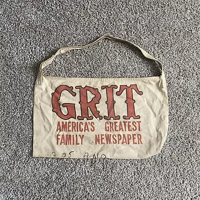 Rare Grit America's Greatest Family Newspaper Delivery Bag Vintage Newsboy • $51