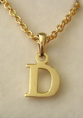 GENUINE SOLID 9K 9ct YELLOW GOLD INITIALS  D  LETTER CHARM PENDANT With BAIL  • £61.27