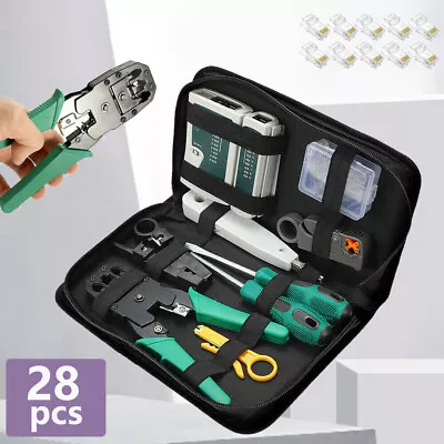 28X Analyzer Network Cable Tool Kit LAN Crimper Down Wire Stripper Cat5 6 RJ45 • $19.49