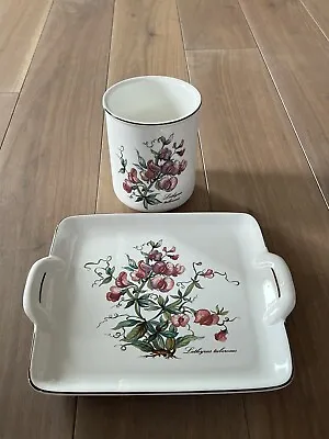 VILLEROY & BOCH BOTANICA Cake Plate Lathyrus Sweet Pea + Storage Container Jar • $38