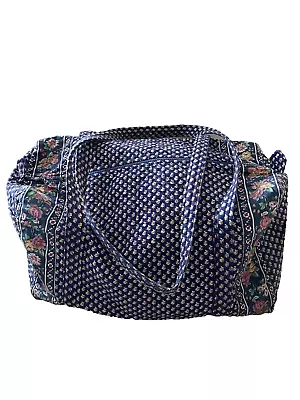 Vera Bradley Medium Duffel Bag In Retired Royal Pattern Indiana Tags Blue Floral • $40