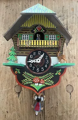 Vintage Reuge Cuckoo Clock Made In Germany Untested- House With Girl On Swing • $50