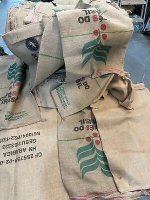 30  Coffee Bean Hessian Burlap Jute Bag Sacks Garden Planter Smoker Arts Crafts • £30