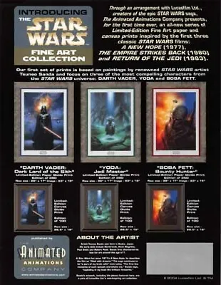 $19.99 • Buy Animated Animations STAR WARS FINE ART COLLECTIONS Sell Sheet 2004 Tsuneo Sanda