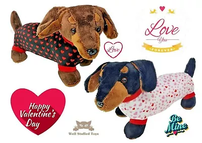 Sausage Dog Plush Soft Toy Dachshund Valentines Birthday Hearts Gift Teddy Love • £12.95