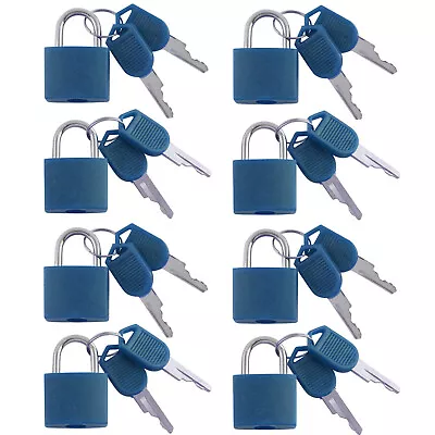 Small Mini Durable ABS Cover Solid Brass Body Individually Keyed Padlock 8p NAVY • $16.99