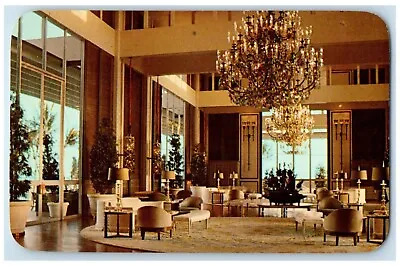 C1960 Lobby Kahala Hilton Hotel United Air Lines Honolulu Oahu Hawaii Postcard • $14.98