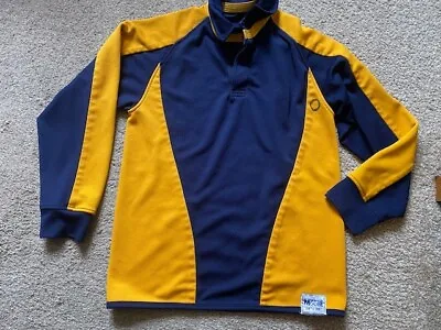 Boys Mustard Navy Rugby Shirt - Top Size 11-12 Years  • £4