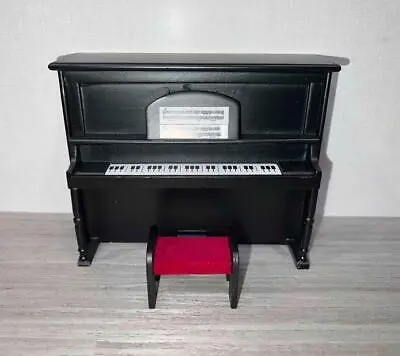 Miniature Dollhouse 1:12 Scale Black Piano W/stool - T5952 • $17.99