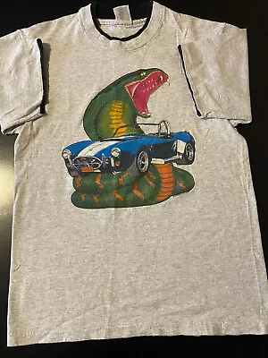 Vintage 80s 1989 Shelby Cobra Roll Up Sleeves T-Shirt Muscle Sports Car • $19.99