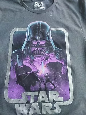 Mad Engine Star Wars Mens Darth Vader Helmet Gray T-Shirt New 34/36 Boys XL • £3.98