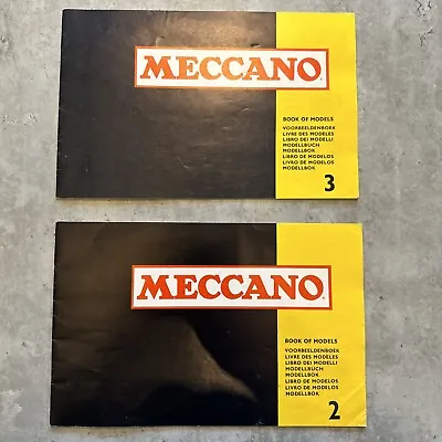 Vintage 70s Meccano 2 (1973) & 3 ( 1971) Instruction Manuals Booklets • £6