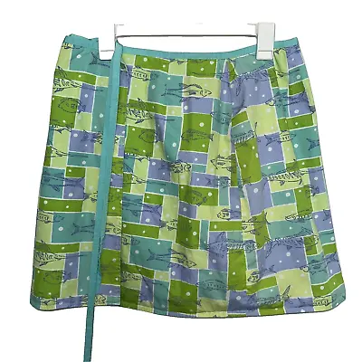 Lilly Pulitzer Womens Size 4 Skirt Reversible Wrap Tropical Fish Crab Print Ties • £17.09
