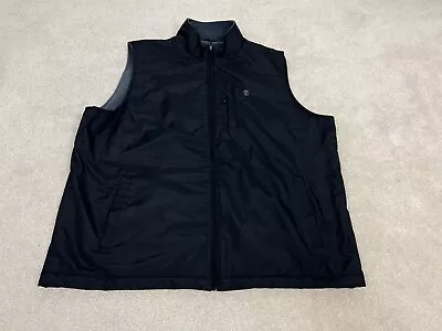 Izod Vest Mens Extra Large Black Fleece Lined Blend Full Zip Coat Jacket Big • $24.99