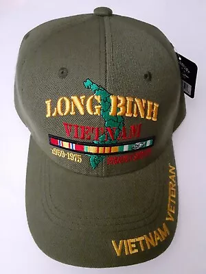 Long Binh Vietnam Veteran Green Cap Embroidered Adj 1959-1975 Proudly Served Hat • $24.99