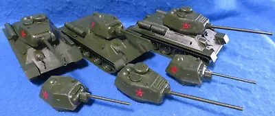 Classic Toy Soldiers 3 WWII Russian Tanks T-34/76 + 85 Mm With 3 Extra Turrets • $39.95