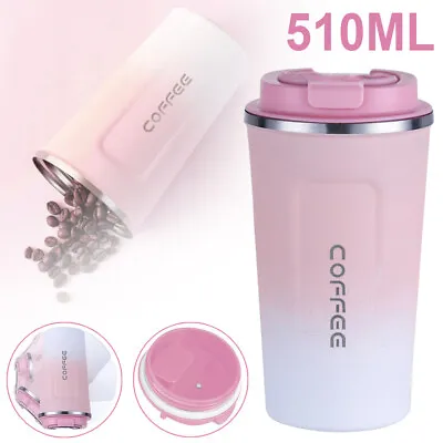 510ml Insulated Coffee Mug Stainless Steel Thermos Cup Travel Leakproof Bottle • £9.98