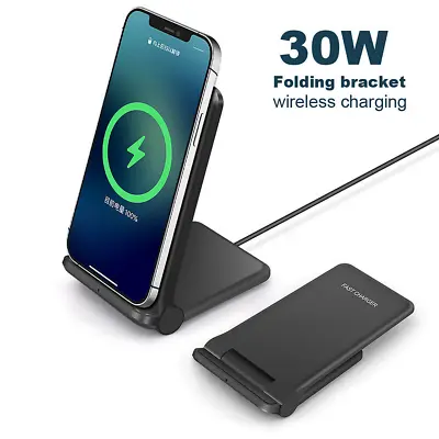 $25.90 • Buy 30W Fast Wireless Charger Dock Charging Stand For Samsung S21 S20 S10+ Note20