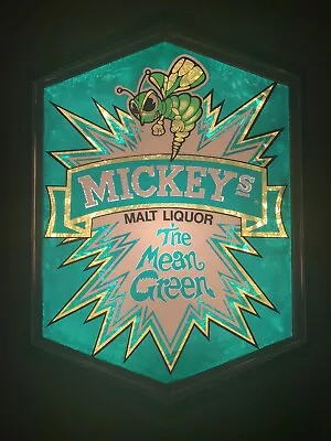 Mickey’s Malt Liquor Beer Lighted Sign Mean Green • $225