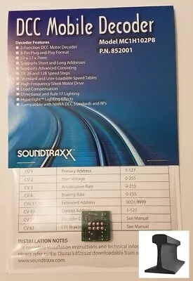 SoundTraxx ~ New 2024 ~ DCC Motor Decoder 8 Pin ~ Hyperlight ~ MC1H102P8 ~852001 • $20.76