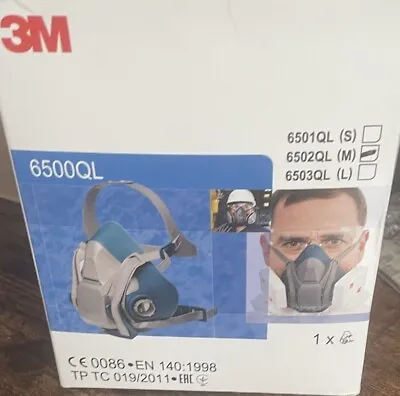 3M6500QL RUGGED COMFORT HALF MASK 6500 Series (Medium) • £14.99