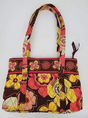 Vera Bradley Buttercup 2 Handle Purse/Handbag Quilted 8.5  X 12  Brown Yellow • $14.99