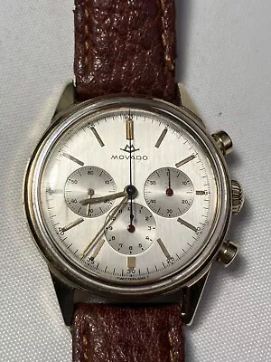 Chronograph Movado  Solid 14 Karat Gold Working Properly Vintage 1960S • $2550