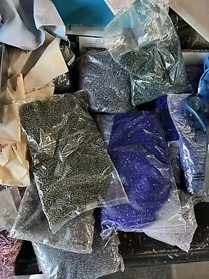 100 Bags Of Seed Beads  Mixed Box. Wholesale Deal 102 Pounds Seed Beads • $300