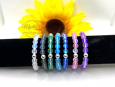 Mystic Mermaid Bracelet With 8mm Iridescent Shimmering Beads • $12