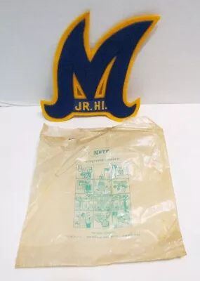 Vintage M Jr. Hi. Varsity Letterman Jacket Letter Patch Neff Athletic Chenille  • $11.99