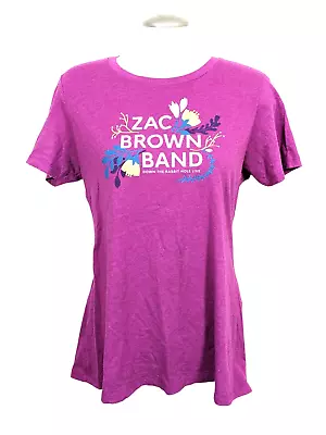 Zac Brown Band 2019 Down The Rabbit Hole Live Tour Cities Plus XXL T Shirt Pink • $8