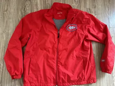 EUC NHL Montreal Canadiens Big Logo Full Zip Polyester Plain Logo Jacket Size XL • $29.99