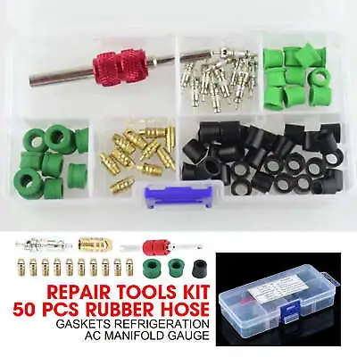 $8.99 • Buy Repair Tools Kit 50 Pcs Rubber Hose Gaskets Refrigeration AC Manifold Gauge NEW