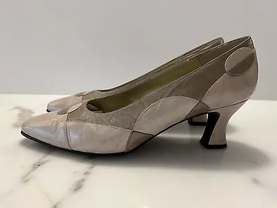 M Jerrold Margaret J Heels 7N 80s 90s Color Block Pumps 7 Narrow Metallic • $24