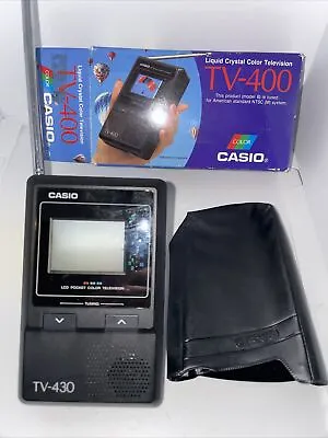 $28 • Buy Vintage Casio TV-400 LCD Color Portable Television W Original Box Manual